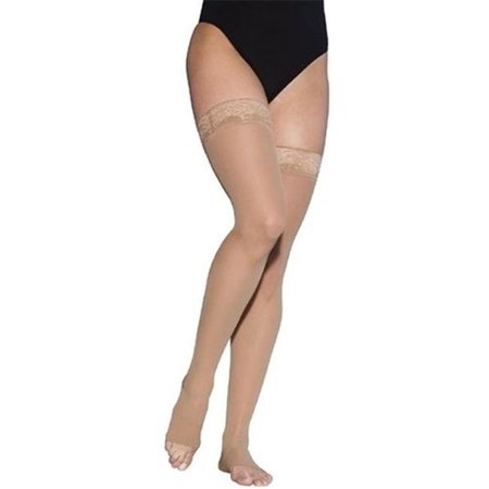 SIGVARIS Sigvaris EverSheer 781NLLO33 15-20 Mmhg Open Toe Large Long Thigh Hosiery For Women; Natural 781NLLO33